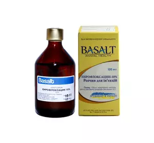 Енрофлоксацин 10% для ін'єкцій 100 мл Базальт Енрофлоксацин 10% для ін'єкцій 100 мл Базальт