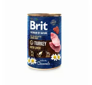 Вологий корм для собак Бріт Brit Premium by Nature індичатина з печінкою (консерва), 400 г