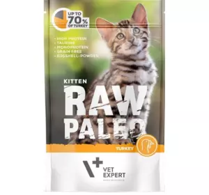 Вологий корм для кошенят Vet Expert Raw Paleo Kitten Turkey з індичкою, 100 г Вологий корм для кошенят Vet Expert Raw Paleo Kitten Turkey з індичкою, 100 г