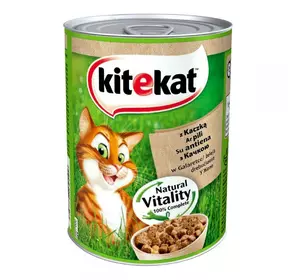 Kitekat Natural Vitality Консерви для кішок з качкою в желе / 400 гр