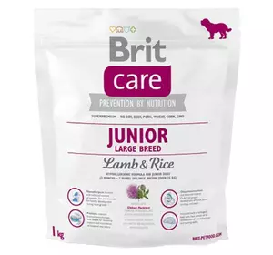 Сухий корм для цуценят і молодих собак великих порід Бріт Brit Care Junior Large Breed Lamb&Rice, 1 кг Сухий корм для цуценят і молодих собак великих порід Бріт Brit Care Junior Large Breed Lamb&Rice, 1 кг