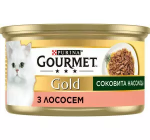 Консерва Gourmet Gold (Гурме Голд) для кішок соковита насолода з лососем 85 г