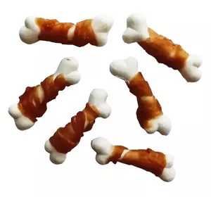 Ласощі для собак кальцієві кісточки з качкою по пекінськи 100 г Ласощі для собак кальцієві кісточки з качкою по пекінськи 100 г