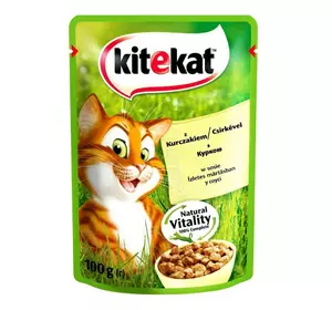 Kitekat Natural Vitality (Пауч) Консервы для кошек с курицей в соусе, 85 г Kitekat Natural Vitality (Пауч) Консервы для кошек с курицей в соусе, 85 г