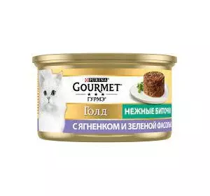 Gourmet Gold Ніжні биточки з ягнятком та зеленими бобами 85 г Gourmet Gold Ніжні биточки з ягнятком та зеленими бобами 85 г