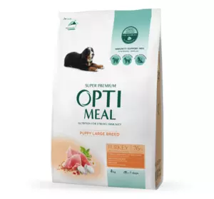 Сухий корм для цуценят великих порід Оптиміл Optimeal з індичкою, 4 кг Сухий корм для цуценят великих порід Оптиміл Optimeal з індичкою, 4 кг