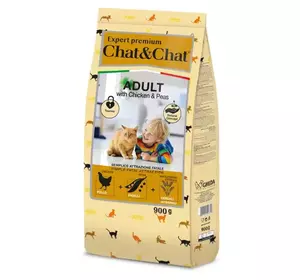 Сухий корм для котів Геда Gheda Chat&Chat Expert корм для кішок старше 1 року з куркою та горохом, 900 г Сухий корм для котів Геда Gheda Chat&Chat Expert корм для кішок старше 1 року з куркою та горохом, 900 г