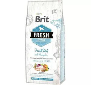 Сухий корм для дорослих собак великих порід Бріт Brit Fresh Muscle&Joints з рибою та гарбузом, 12 кг