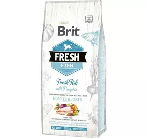 Сухий корм для дорослих собак великих порід Бріт Brit Fresh Muscle&Joints з рибою та гарбузом, 12 кг Сухий корм для дорослих собак великих порід Бріт Brit Fresh Muscle&Joints з рибою та гарбузом, 12 кг