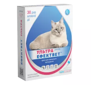 Ефектвет Ультра протипаразитарні краплі для кішок по 1 мл упаковка №5 піпеток