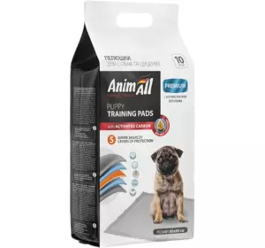Пелюшки AnimAll Puppy Training Pads для собак і цуценят з активованим вугіллям 60 х 90 см, 10 шт Пелюшки AnimAll Puppy Training Pads для собак і цуценят з активованим вугіллям 60 х 90 см, 10 шт