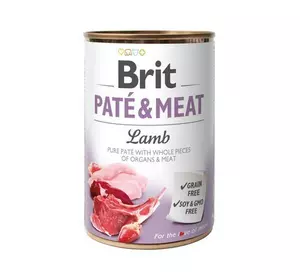 Вологий корм Бріт Brit Care Paté & Meat Dog Lamb для собак з ягням 400 г