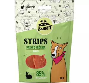Ласощі для собак Містер Бандіт Mr.Bandit стріпси з кроликом для собак, 80 г Ласощі для собак Містер Бандіт Mr.Bandit стріпси з кроликом для собак, 80 г