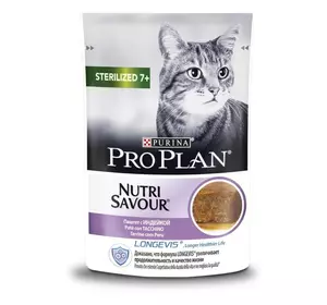 Вологий корм Pro Plan Sterilised 7+ пауч для котів з індичка 75 г Вологий корм Pro Plan Sterilised 7+ пауч для котів з індичка 75 г