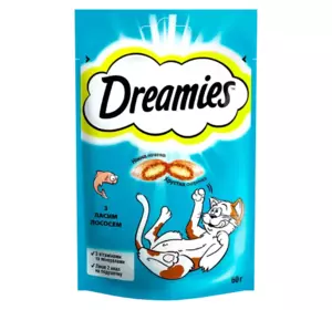 Ласощі для котів Dreamies з ласим лососем, 60 г Ласощі для котів Dreamies з ласим лососем, 60 г
