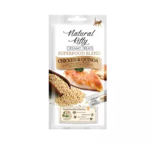 Крем-снек для котів Natural Kitty Creamy Treats Chicken with Quinoa зі смаком курки і кіноа 24х12г Крем-снек для котів Natural Kitty Creamy Treats Chicken with Quinoa зі смаком курки і кіноа 24х12г