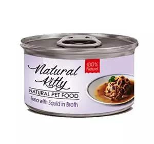 Вологий корм Natural Kitty Broth Series додатковий корм для котів тунець з кальмарами в бульйоні, 80 г Вологий корм Natural Kitty Broth Series додатковий корм для котів тунець з кальмарами в бульйоні, 80 г
