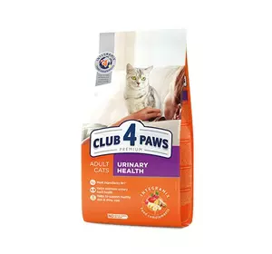 Повнораціонний сухий корм для дорослих кішок CLUB 4 PAWS (Клуб 4 Лапи) Преміум підтримка здоров'я сечовид. системи, 14 кг