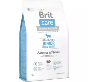 Сухий корм для цуценят гігантських порід Бріт Brit Care GF Junior Large Breed Salmon & Potato 3 кг