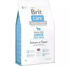 Сухий корм для цуценят гігантських порід Бріт Brit Care GF Junior Large Breed Salmon & Potato 3 кг Сухий корм для цуценят гігантських порід Бріт Brit Care GF Junior Large Breed Salmon & Potato 3 кг
