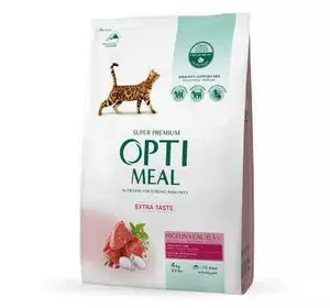 Сухий корм Optimeal для кішок з високим вмістом телятини 4 кг