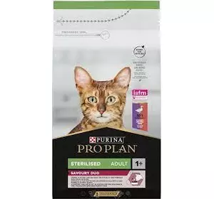 Сухий корм для стерилізованих кішок Purina Pro Plan Sterilised Savoury Duo з качкою і печінкою 1.5 кг Сухий корм для стерилізованих кішок Purina Pro Plan Sterilised Savoury Duo з качкою і печінкою 1.5 кг