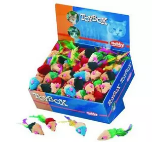 Іграшка для кішки мишка з пір'ям Іграшка для кішки мишка з пір'ям