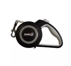 Повідець-рулетка AnimAll Reflector MS7110-5M L до 50 кг 5 м (Сіро-Чорний)