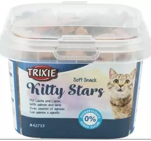 Ласощі Trixie TX-42733 Soft Snack Kitty Stars м'які зірочки для кішок з лососем та ягням 140 г Ласощі Trixie TX-42733 Soft Snack Kitty Stars м'які зірочки для кішок з лососем та ягням 140 г