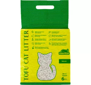 Наповнювач Tofu (Тофу) соєвий для котів класик 2.6 кг (6 л), Хвостик Наповнювач Tofu (Тофу) соєвий для котів класик 2.6 кг (6 л), Хвостик