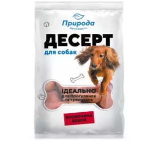 Ласощі для всіх порід собак Десерт "Яловичина-Бекон" печиво для собак 100 г, Природа Ласощі для всіх порід собак Десерт "Яловичина-Бекон" печиво для собак 100 г, Природа