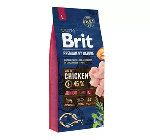 Сухий корм Бріт Brit Premium Junior L для цуценят і молодих собак великих порід, 15 кг