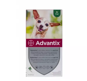 Краплі Адвантікс для собак вагою до 4 кг (0,4 мл 1 піпетка) Elanco Краплі Адвантікс для собак вагою до 4 кг (0,4 мл 1 піпетка) Elanco