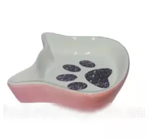 Миска керамічна у вигляді Мордочки з вушками Лапки 13,6*13,5*3см ZooMax Миска керамічна у вигляді Мордочки з вушками Лапки 13,6*13,5*3см ZooMax