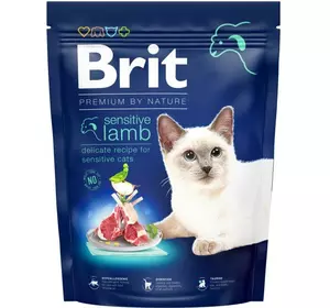 Сухий корм для кішок із чутливим травленням Бріт Brit Premium by Nature Cat Sensitive з ягням 300 г Сухий корм для кішок із чутливим травленням Бріт Brit Premium by Nature Cat Sensitive з ягням 300 г