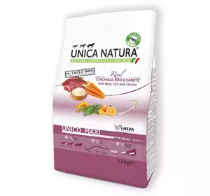 Сухий корм для собак Геда Gheda Unica Natura Unico Maxi корм для великих порід собак (дикий кабан, рис та морква), 12 кг Сухий корм для собак Геда Gheda Unica Natura Unico Maxi корм для великих порід собак (дикий кабан, рис та морква), 12 кг