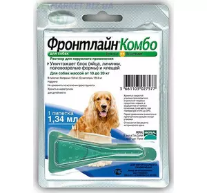Frontline Combo (Фронтлайн Комбо) Спот-он краплі від бліх і кліщів для собак 10 - 20 кг Frontline Combo (Фронтлайн Комбо) Спот-он краплі від бліх і кліщів для собак 10 - 20 кг