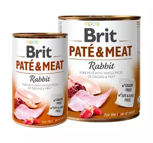 Brit Pete & Meat Rabbit Консерви для собак з кроликом / 400 гр