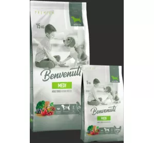 Сухий корм для дорослих собак середніх порід Бенвенуті Benvenuti Medi з куркою 15 кг Сухий корм для дорослих собак середніх порід Бенвенуті Benvenuti Medi з куркою 15 кг