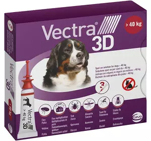Vectra 3D (Вектра 3D) для собак вагою 40 - 65 кг (1 піпетка 8 мл) Ceva Франція Vectra 3D (Вектра 3D) для собак вагою 40 - 65 кг (1 піпетка 8 мл) Ceva Франція