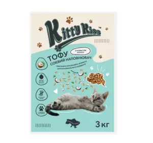 Наповнювач Кіті Кіс Kitty Kiss Тофу соєвий для котів з кокосом, 3 кг Наповнювач Кіті Кіс Kitty Kiss Тофу соєвий для котів з кокосом, 3 кг