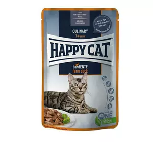 Вологий корм Happy Cat (Хепі Кет) Culinary Land-Ente з качкою для кішок (шматочки в соусі), 85 г Вологий корм Happy Cat (Хепі Кет) Culinary Land-Ente з качкою для кішок (шматочки в соусі), 85 г