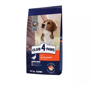 Повнораціонний сухий корм для дорослих собак CLUB 4 PAWS (Клуб 4 Лапи) Преміум для середніх порід з качкою, 14 кг Повнораціонний сухий корм для дорослих собак CLUB 4 PAWS (Клуб 4 Лапи) Преміум для середніх порід з качкою, 14 кг