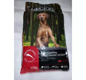 Сухий корм Леккер Lecker для дорослих собак (яловичина / овочі / рис), 10 кг Сухий корм Леккер Lecker для дорослих собак (яловичина / овочі / рис), 10 кг
