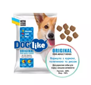 DOG LIKE ORIGINAL сухий корм для собак з куркою та яловичиною 10 кг DOG LIKE ORIGINAL сухий корм для собак з куркою та яловичиною 10 кг