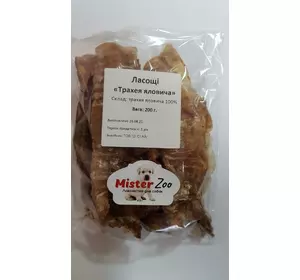 Ласощі Трахея яловича 200 г Mister Zoo Ласощі Трахея яловича 200 г Mister Zoo