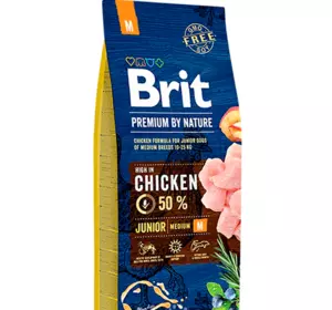 Сухий корм Бріт Brit Premium Junior М для цуценят і молодих собак великих порід віком від 2 до 12 місяців, 1 кг