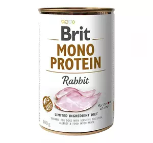 Консерви для собак Бріт Brit Mono Protein Rabbit з кроликом, 400 г