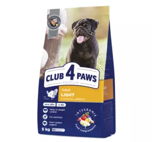 Повнораціонний сухий корм для дорослих собак CLUB 4 PAWS (Клуб 4 Лапи) Преміум для малих порід (контроль ваги) з індичкою, 2 кг Повнораціонний сухий корм для дорослих собак CLUB 4 PAWS (Клуб 4 Лапи) Преміум для малих порід (контроль ваги) з індичкою, 2 кг