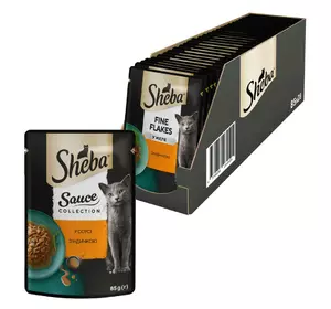 Вологий корм Sheba (Шеба) Sauce для дорослих кішок з індичкою в соусі 85 г (блок 28 шт) Вологий корм Sheba (Шеба) Sauce для дорослих кішок з індичкою в соусі 85 г (блок 28 шт)